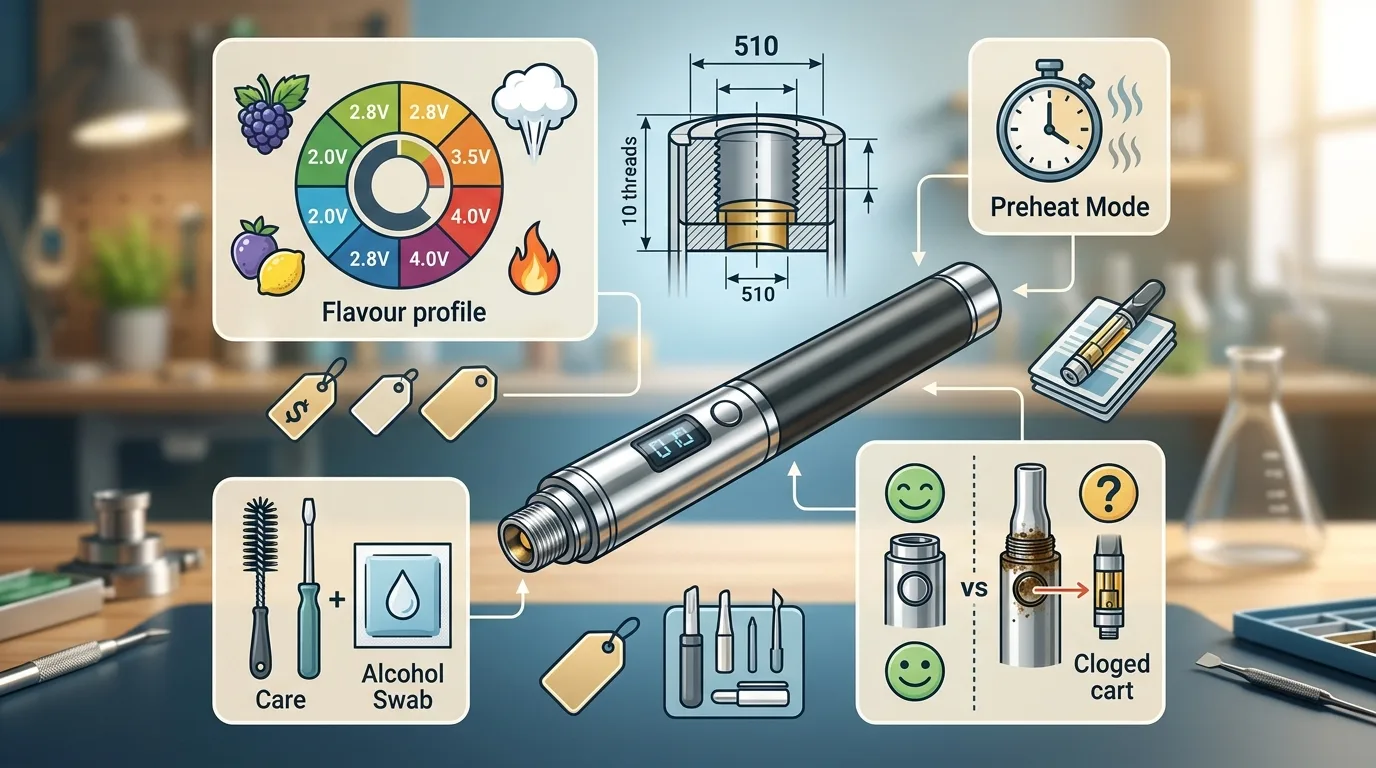 510 Thread Battery Guide: Voltage, Preheat, Flavour & Battery Care