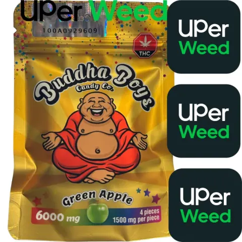"Green Apple" 6000mg Buddha Boys THC Gummies