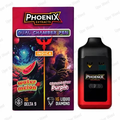 Phoenix 2G Dual Chamber Vape Pen - Watermelon & Grand Daddy Purple (1G/Chamber)