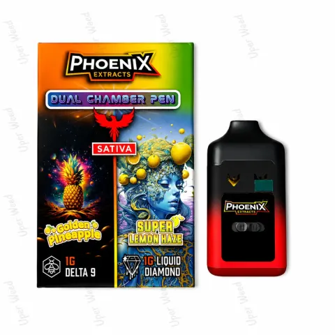 Phoenix 2G Dual Chamber Vape Pen - Golden Pineapple & Super Lemon Haze (1G/Chamber)
