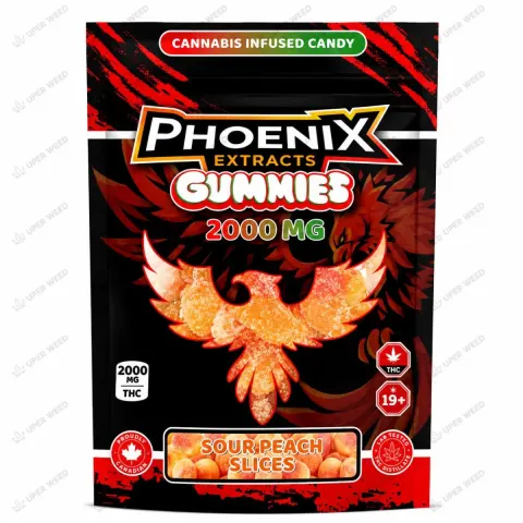 Phoenix Extracts Gummies 2000 MG - Sour Peach Slices
