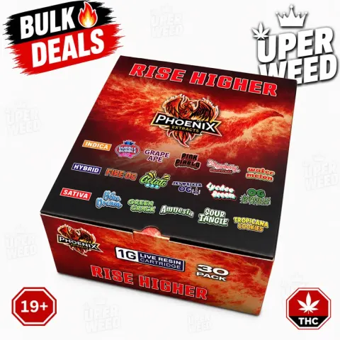 Phoenix Extracts - 1g Live Resin Cartridges Bulk Master Box (30 Pack)