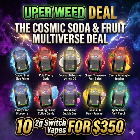 The Cosmic Soda & Fruit Multiverse Deal – 10 2g Switch Vapes for $350