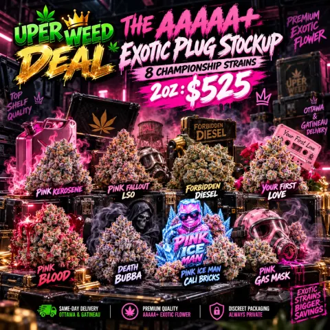 THE AAAAA+ EXOTIC PLUG STOCKUP: 8 CHAMPIONSHIP STRAINS (2oz : $525)