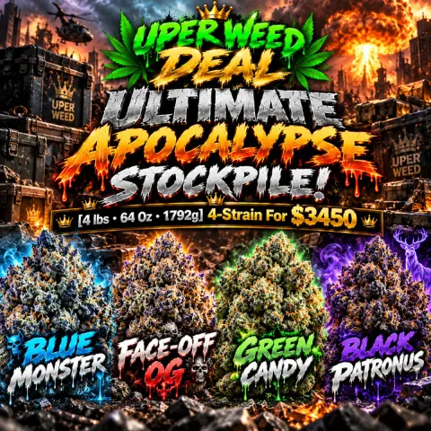 ULTIMATE APOCALYPSE STOCKPILE! [4 lbs • 64 Oz • 1792g] 4-Strain For $3450