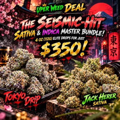 THE SEISMIC-HIT SATIVA & INDICA MASTER BUNDLE! 4 oz (112g) Elite Drops for Just $350!