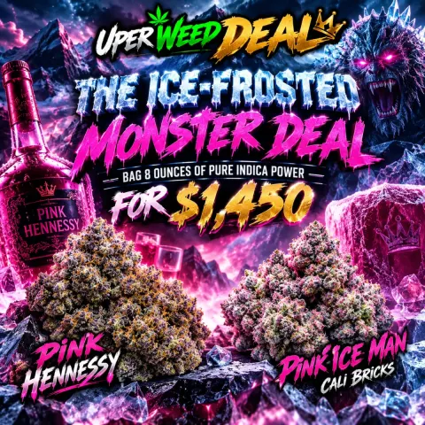 THE ICE-FROSTED MONSTER DEAL: BAG 8 OUNCES OF PURE INDICA POWER FOR $1,450