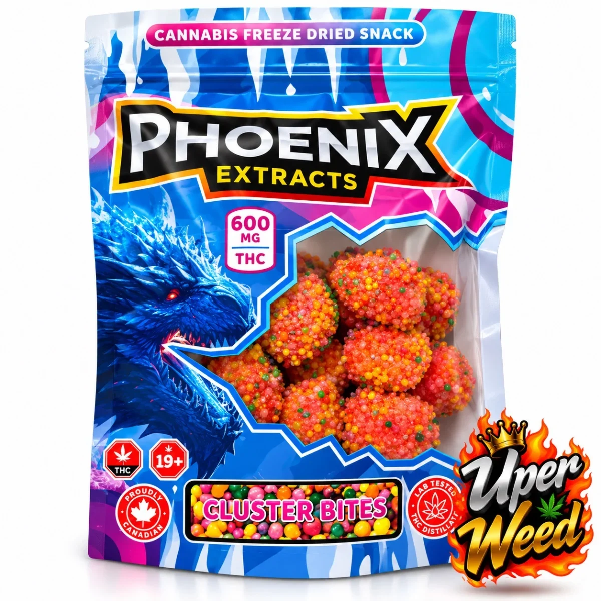 Phoenix Extracts 600mg Freeze Dried Snack, Cluster Bites