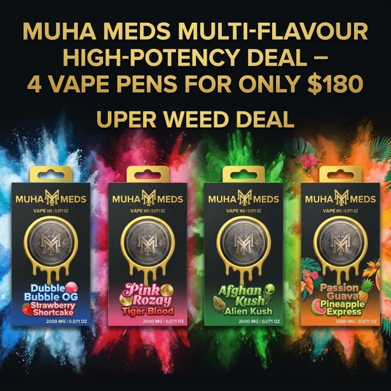 Muha Meds Multi-Flavour High-Potency Deal – 4 Vape Pens for only $170