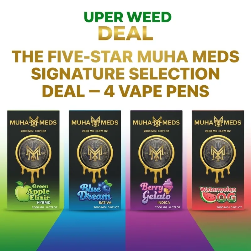 The Five-Star Muha Meds Signature Selection Deal – 4 Vape Pens