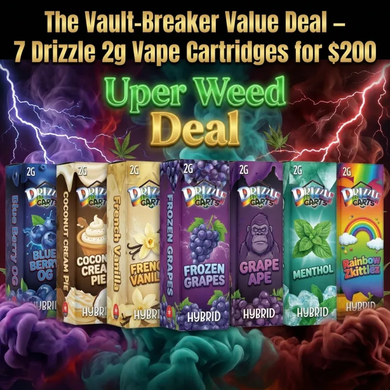 The Vault-Breaker Value Deal – 7 Drizzle 2g Vape Cartridges for $200