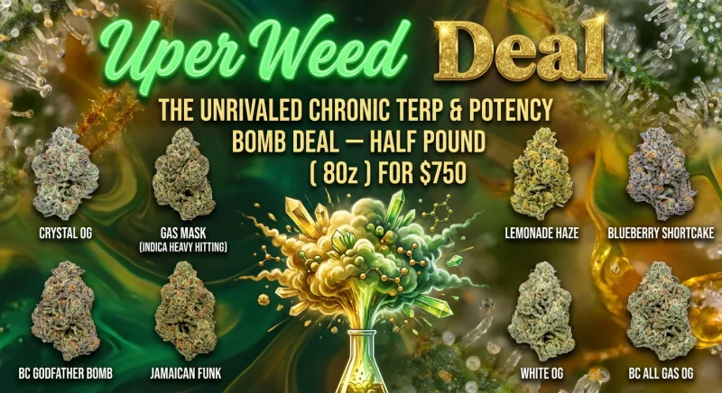 The Unrivaled Chronic Terp & Potency Bomb Deal – Half Pound ( 8Oz ) for $750