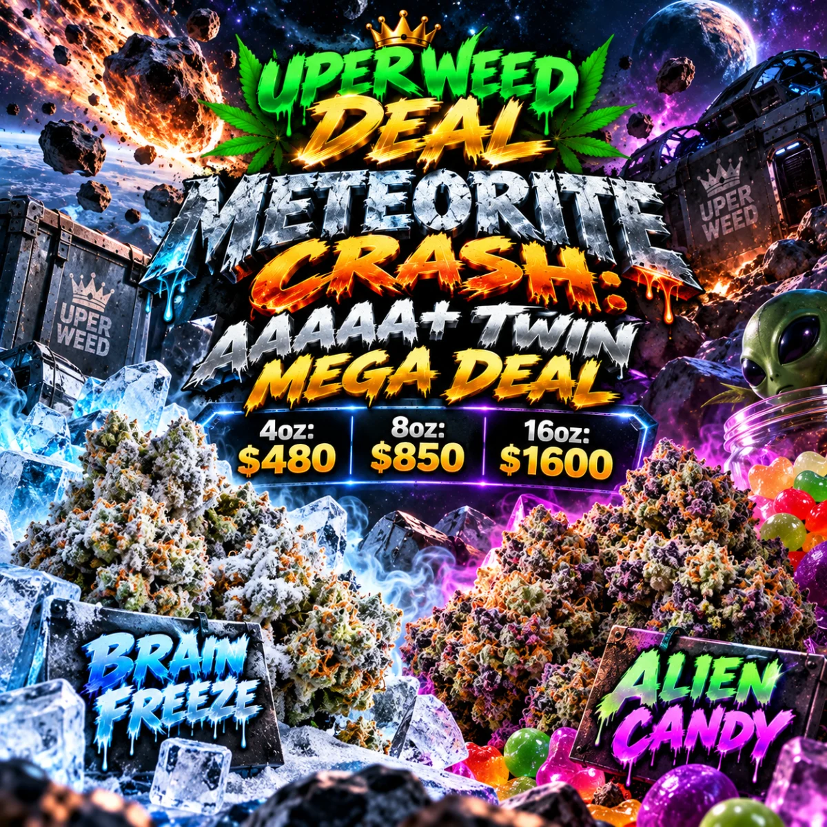 METEORITE CRASH: AAAAA+ Twin MEGA DEAL [4oz: $480 | 8oz:$850 | 16oz:$1600 ]